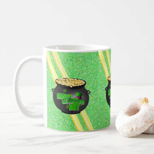 Café Caneca do Dia de São Patrício (Com Donut)