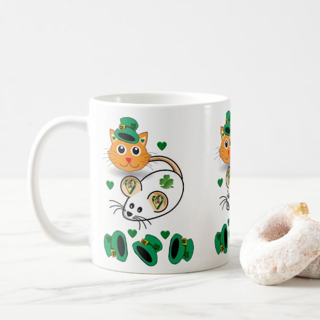 Café Caneca do Dia de São Patrício (Com Donut)