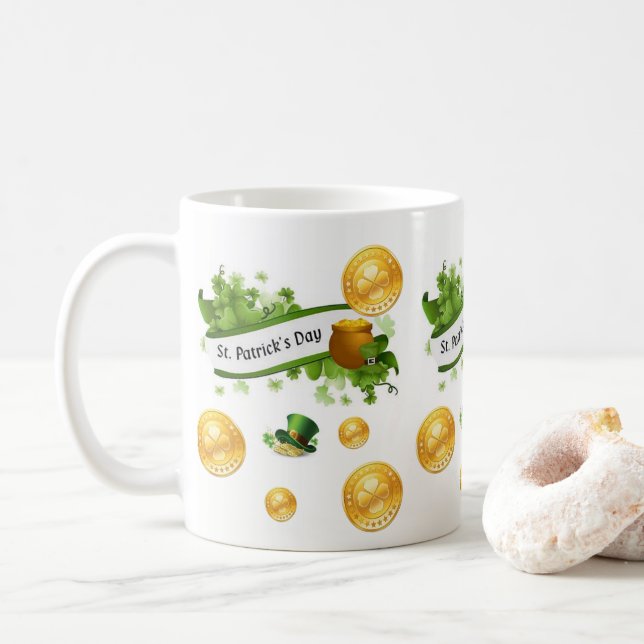 Café Caneca do Dia de São Patrício (Com Donut)