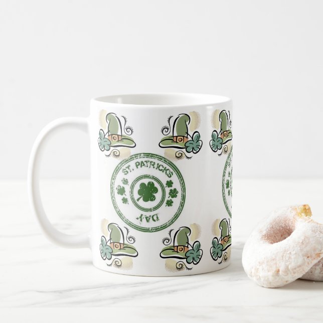 Café Caneca do Dia de São Patrício (Com Donut)