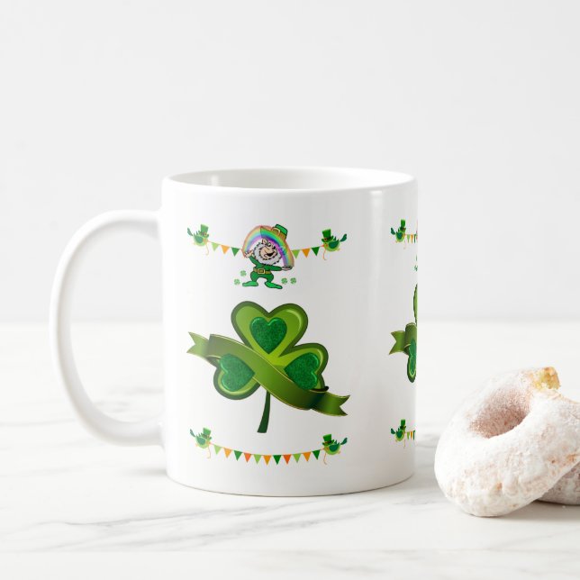 Café Caneca do Dia de São Patrício (Com Donut)