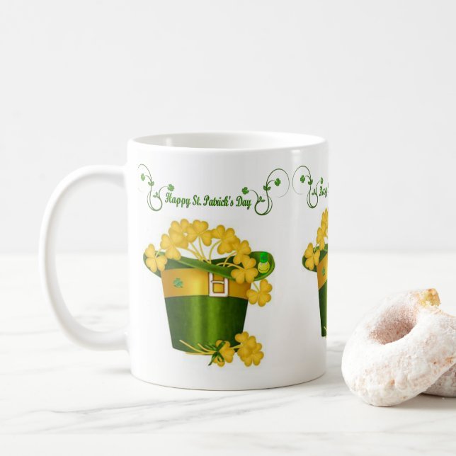 Café Caneca do Dia de São Patrício (Com Donut)