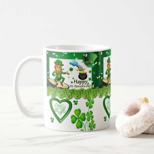 Café Caneca do Dia de São Patrício (Com Donut)
