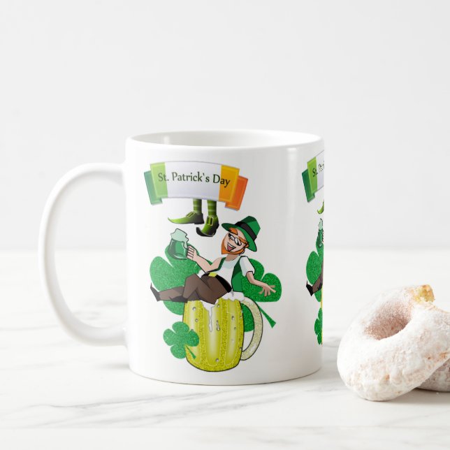 Café Caneca do Dia de São Patrício (Com Donut)