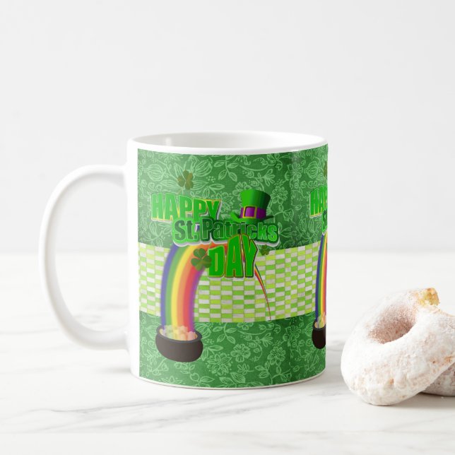 Café Caneca do Dia de São Patrício (Com Donut)