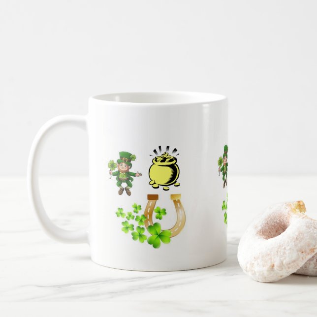 Café Caneca do Dia de São Patrício (Com Donut)
