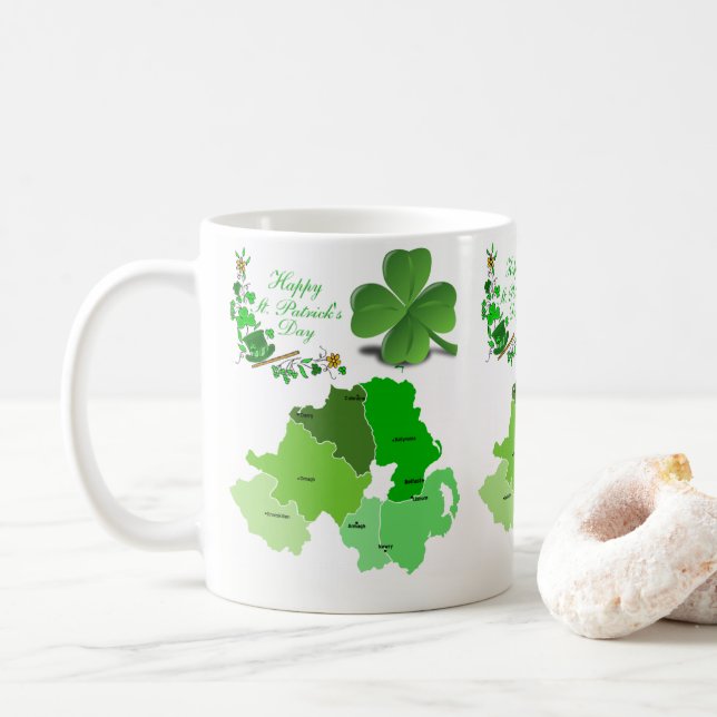 Café Caneca do Dia de São Patrício (Com Donut)