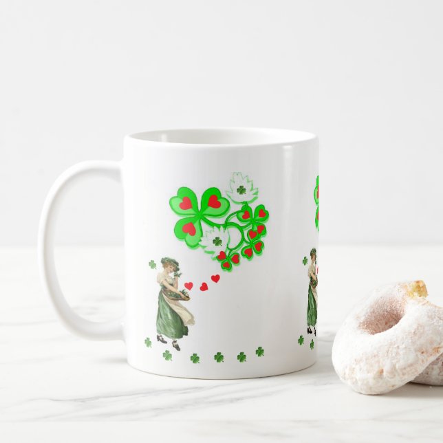 Café Caneca do Dia de São Patrício (Com Donut)