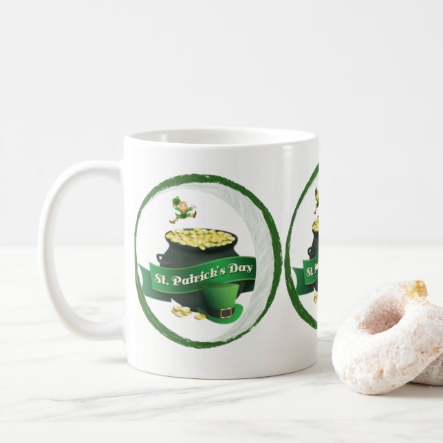 Café Caneca do Dia de São Patrício (Com Donut)