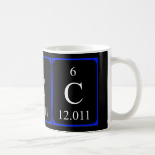 Café Caneca do elemento 6 - preto de carbono