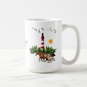 Café Caneca do farol da ilha de Assateague