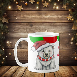 Café Caneca do Garoto do Urso Polar de Papais noeis Bon
