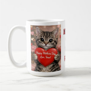 Café Caneca do Gatinho de Natal Tinsel FELIZ DIA DAS MÃ