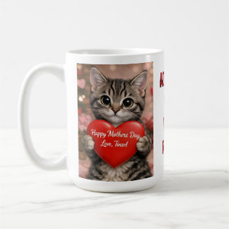 Café Caneca do Gatinho de Natal Tinsel FELIZ DIA DAS MÃ