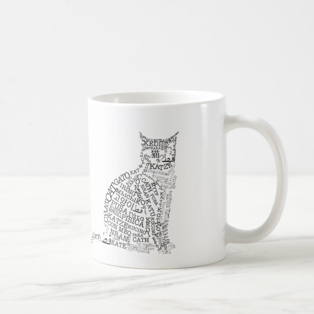 Café Caneca do gato das línguas de mundo (Direita)