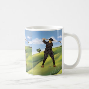 Café Caneca do golfe do jogador de golfe do período do