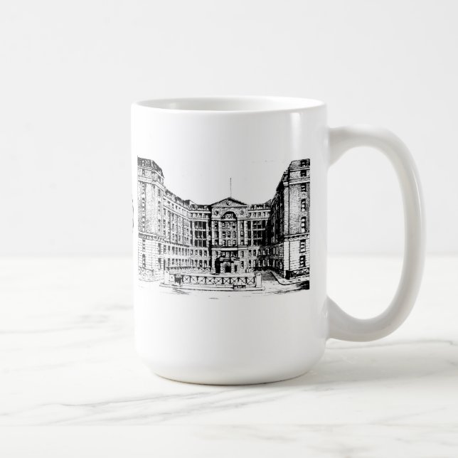 Café Caneca do hospital de Middlesex (preto & branco) (Direita)