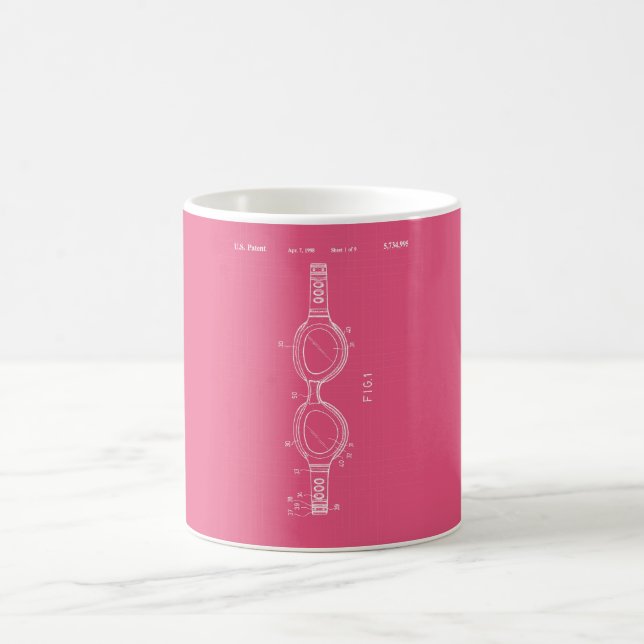 Café Caneca do impressão da patente dos óculos de (Centro)