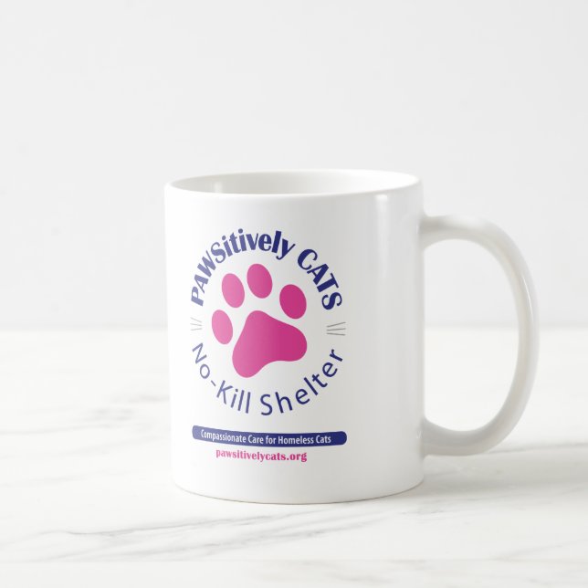 Café Caneca do logotipo dos GATOS de PAWSitively (Direita)