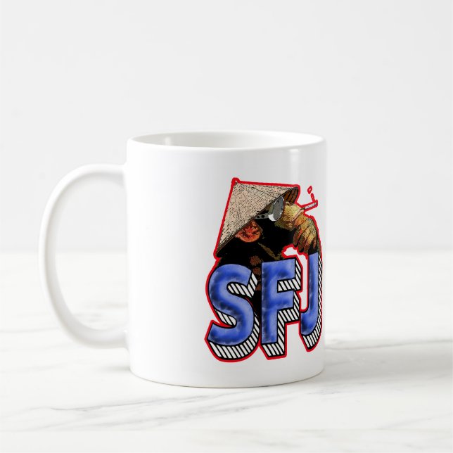 Café Caneca do macaco do Podcast de SFJ (Esquerda)