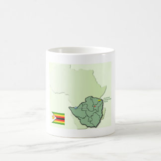 Café Caneca do mapa da bandeira de África Zimbabwe