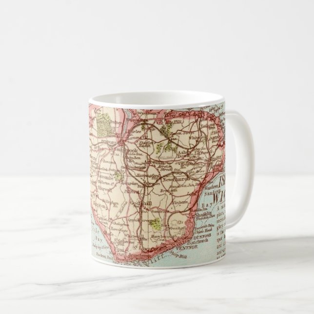 Café Caneca do Mapa da Ilha de Wight (Frente Esquerda)
