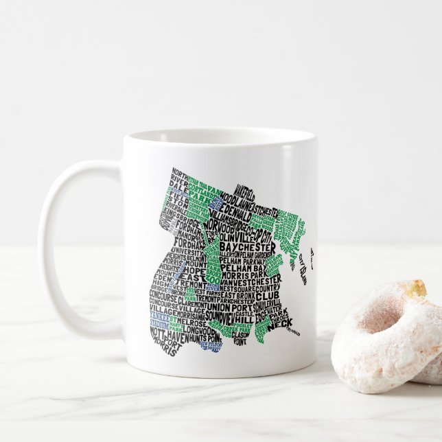 Café Caneca do mapa da tipografia da Nova Iorque de (Com Donut)