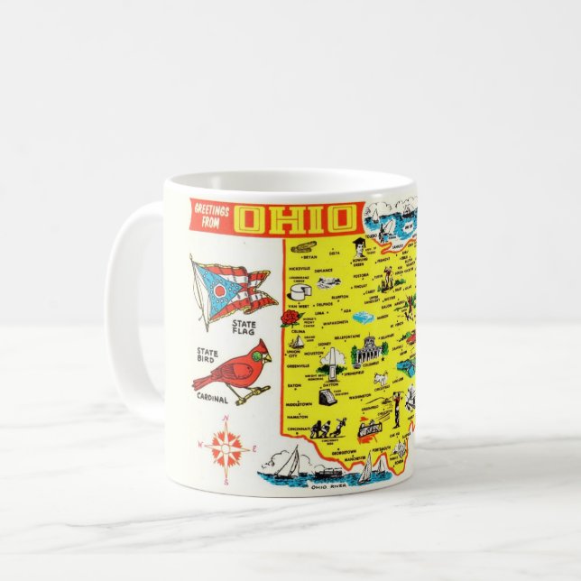 Café Caneca do Mapa de Ohio (Frente Esquerda)