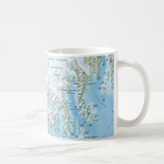 Café Caneca do mapa dos fiordes de Kenai