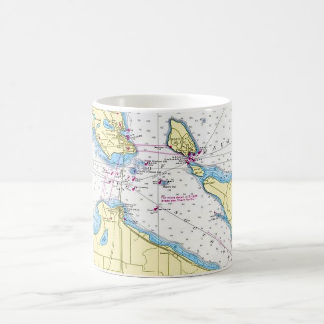 Café Caneca do Mapa Náutico do Estreito de Mackinac (Centro)