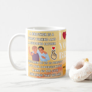 Café Caneca do Melhor Irmão com Mensagem de Amor Sincer