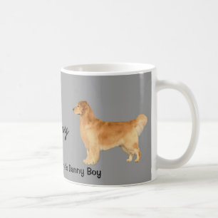 Café Caneca do menino de Danny do golden retriever