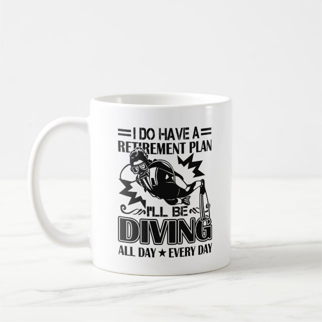 Café Caneca do mergulho autónomo do plano de (Esquerda)