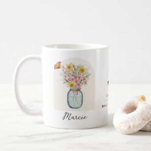 Café Caneca do Mês de Nascimento de Março Flor