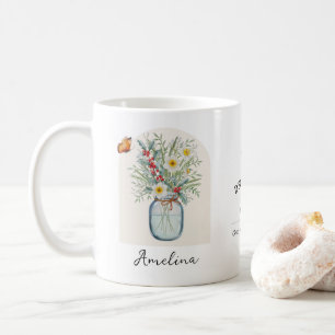 Café Caneca do Mês de Nascimento Dezembro com Flor