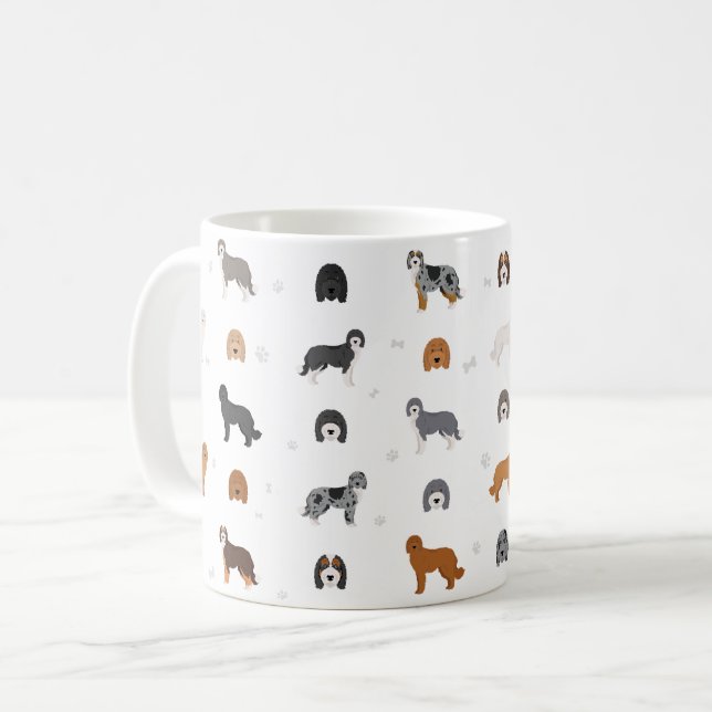 Café Caneca do mix de cachorro Aussiedoodle (Frente Esquerda)