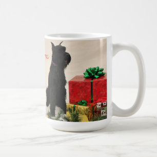 Café Caneca do Natal de 3 Schnauzers