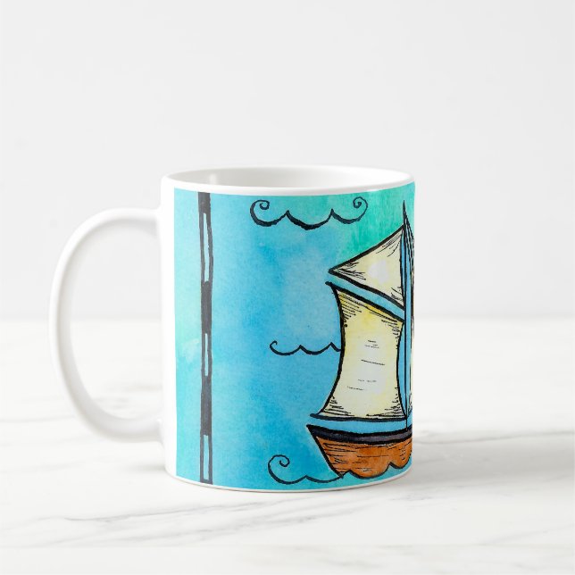 Café Caneca do navio de navigação do pirata do (Esquerda)