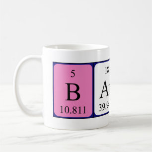 Café Caneca do nome da mesa periódica de Barbara