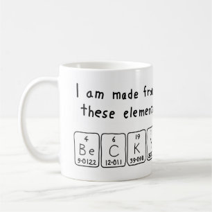 Café Caneca do nome da mesa periódica de Becky