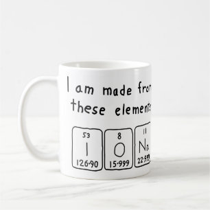 Café Caneca do nome da mesa periódica de Iona