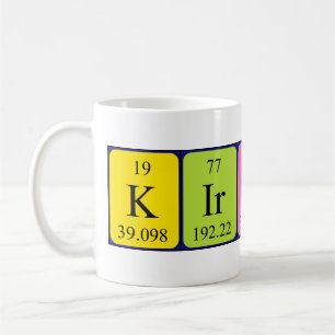 Café Caneca do nome da mesa periódica de Kirsty