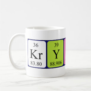 Café Caneca do nome da mesa periódica de Krystal