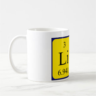 Café Caneca do nome da mesa periódica de Liam