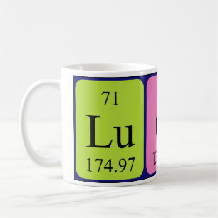 Café Caneca do nome da mesa periódica de Lucy