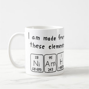 Café Caneca do nome da mesa periódica de Niamh