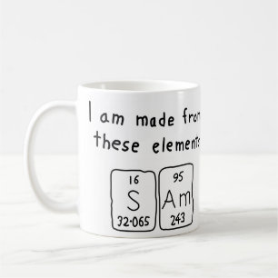 Café Caneca do nome da mesa periódica de Sam