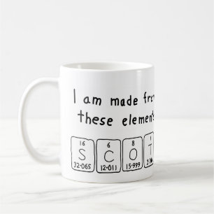 Café Caneca do nome da mesa periódica de Scot
