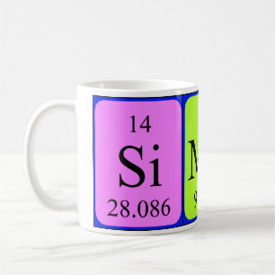 Café Caneca do nome da mesa periódica de Simon