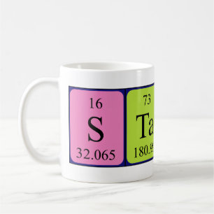 Café Caneca do nome da mesa periódica de Stacey